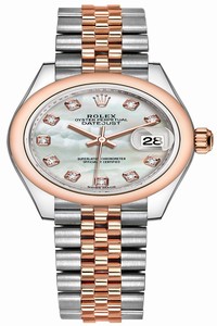Replica 279161 MOP Diamond Jubilee Rolex Lady Datejust 28mm Stainless Steel and Everose Gold Ladies Watch